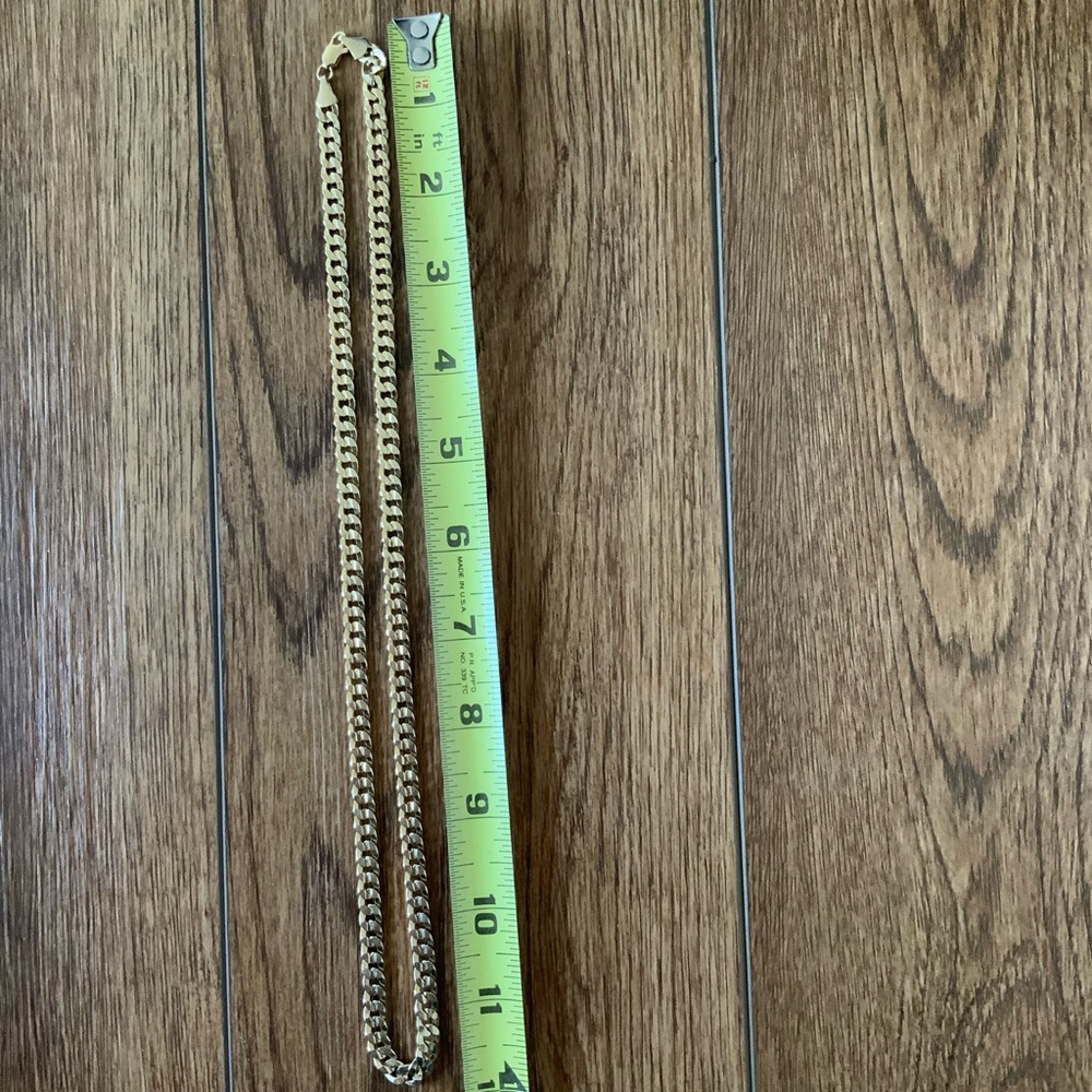 Gold Tone Yellow Gold Plated  Chain Necklace 24 inches. - Picture 6 of 6